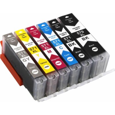 Multipack 6 συμβατών μελανιών Canon
PGI-570XL/CLI-571XL + Gray